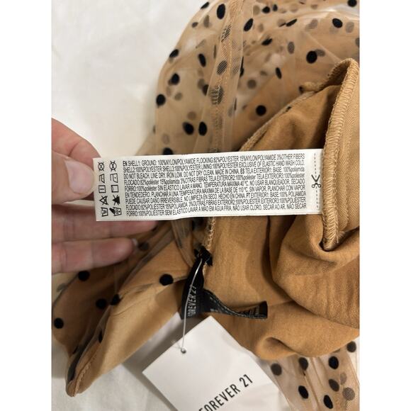 Women’s Size M Corset Polka Dot Crop Top Chocolate Brown Festival Peasant Castle - Picture 5 of 7